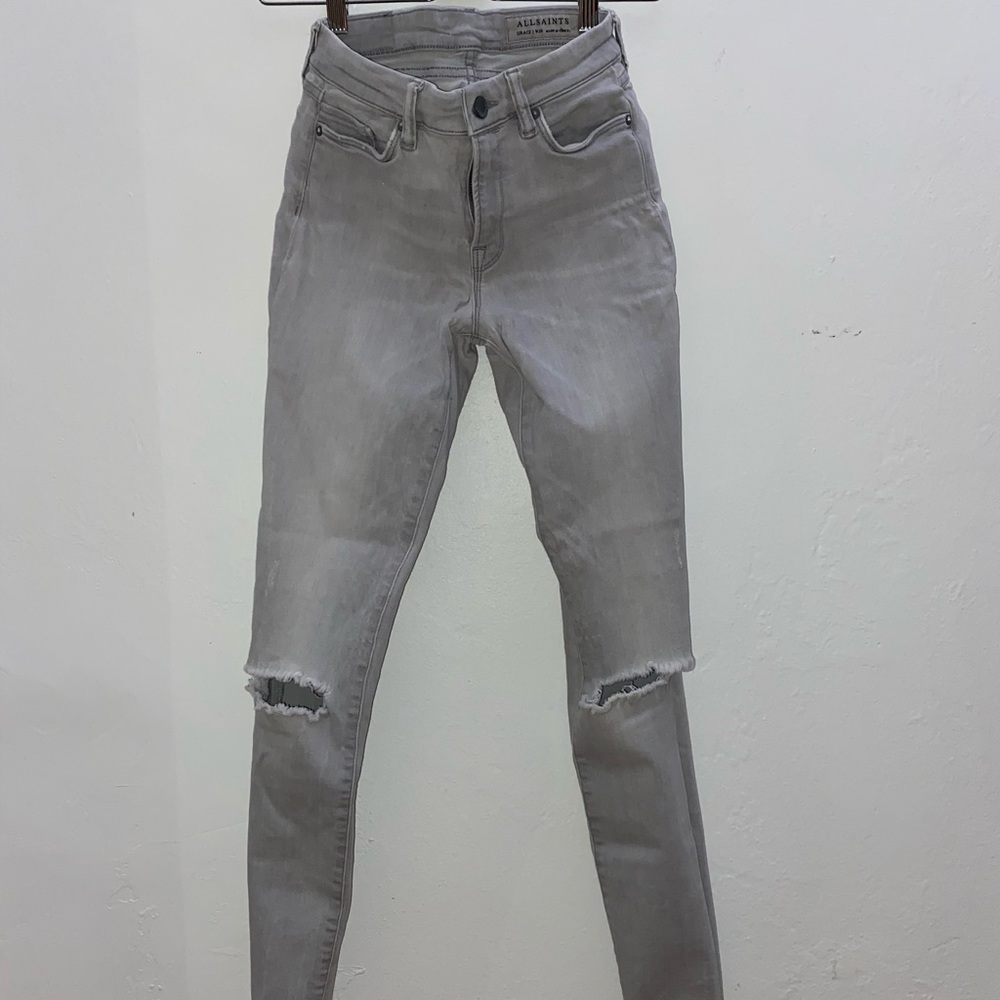 Light Grey MAST All Saints Skinny Jeans size 26